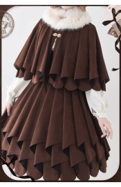 Sentaro Snowtop Lava Double-Layer Thermal Air Fur Collar Cape and Skirt(6 Colours/Full Payment Without Shipping)